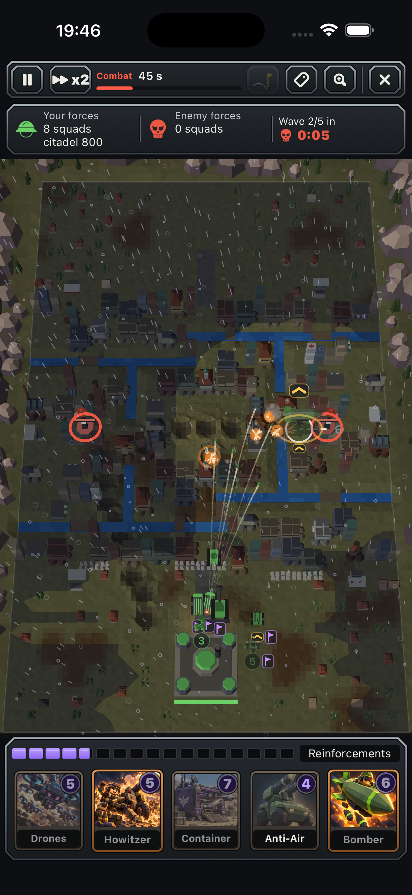 Redvance night battle under fog of war